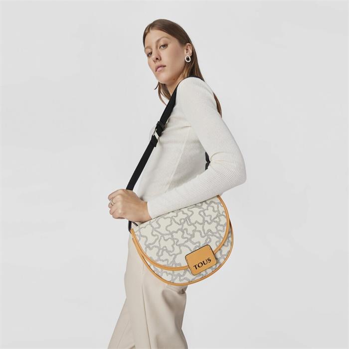Bandolera TOUS Amaya Kaos Icon Beige y Mostaza Mediana 295901493