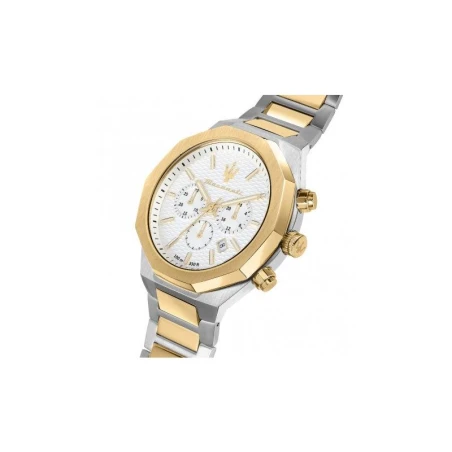 Reloj Maserati Stile Hombre Plateado y Dorado Cronógrafo R8873642009