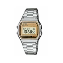 Reloj Casio Collection  Vintage Plateado y Naranja Unisex A158WEA-9EF