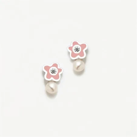 Pendientes Agatha Ruiz de la Prada Flor Rosa y Perla Mujer/Niña 075NBE