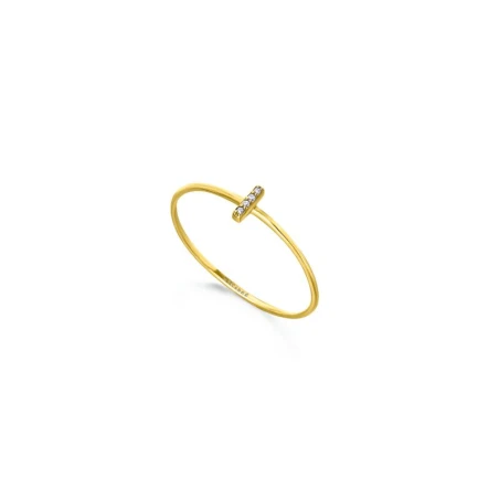 Anillo Le Carré Oro Amarillo Barrita Diamantes GA113OA
