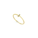 Anillo Le Carré Oro Amarillo Barrita Diamantes GA113OA