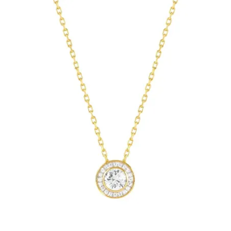 Collar AUREA en acero 925 y circonitas (ORO AMARILLO) (E) BLANCO