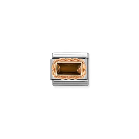 Composable Classic FACETADOS BAGUETTE MOLETEADO en acero y oro 9k SMOKEY