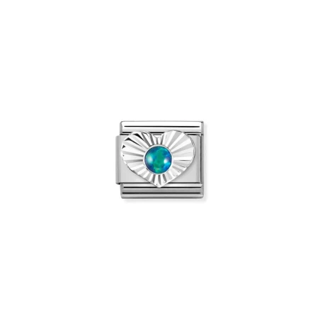 Composable Classic PIEDRAS, acero, CORAZON DIAMANTE en plata 925 Opalo Verde