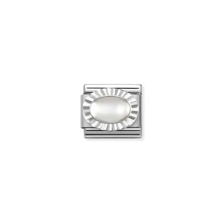 Composable Classic PIEDRAS, acero, OVAL DIAMANTE en plata 925 PIEDRA DE LUNA