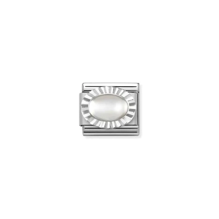 Composable Classic PIEDRAS, acero, OVAL DIAMANTE en plata 925 PIEDRA DE LUNA