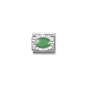 Composable Classic PIEDRAS, acero, OVAL DIAMANTE en plata 925 Venturina Verde