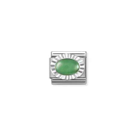 Composable Classic PIEDRAS, acero, OVAL DIAMANTE en plata 925 Venturina Verde