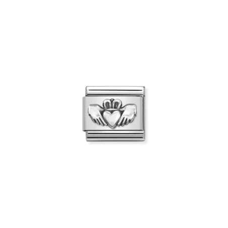 Composable Classic SIMBOLOS OXIDADOS acero y plata 925 Claddagh
