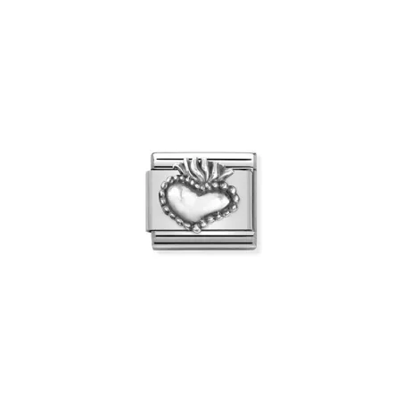 Composable Classic SIMBOLOS OXIDADOS acero y plata 925 Corazon Sagrado