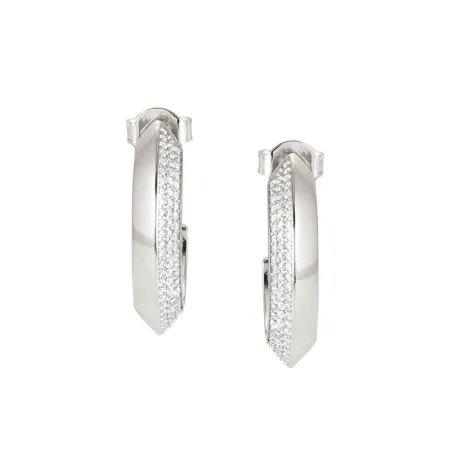 Pendientes AUREA en plata 925 y circonitas (CIRCULO) (E) BLANCO
