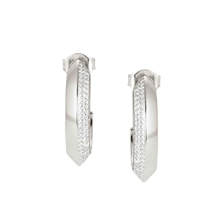 Pendientes AUREA en plata 925 y circonitas (CIRCULO) (E) BLANCO