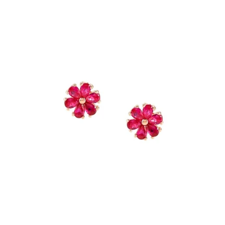 Pendientes SWEETROCK ed. NATURE en plata 925 y circonitas (E) Flor Oro Rosa