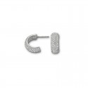 Pendientes Chap. Rodio medio aro cristal