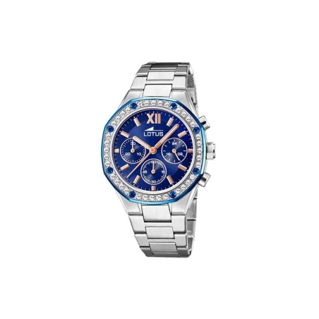 Reloj Lotus Excellent Mujer Plateado y Azul Cronógrafo 18872/2