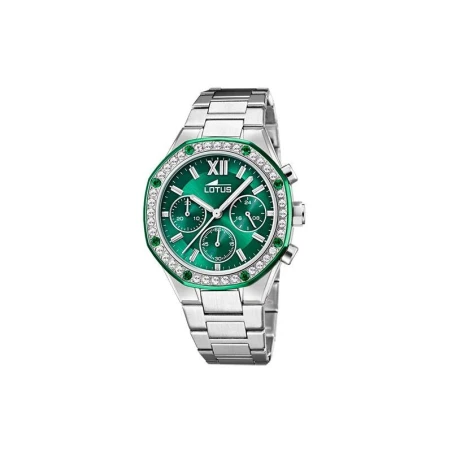 Reloj Louts Excellent Mujer Plateado y Verde Cronógrafo 18872/1