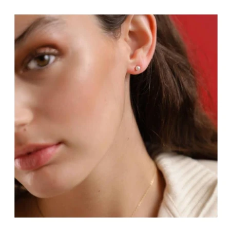 Pendientes Majorica Cies Mujer Plata Baño Oro y Perla 4mm 00320.01.1.000.701.1