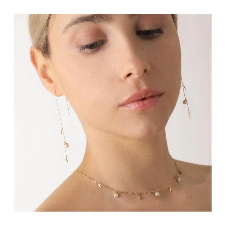 Collar Majorica Romea Plata Baño Oro y Perlas 4mm 16581.01.1.000.010.1