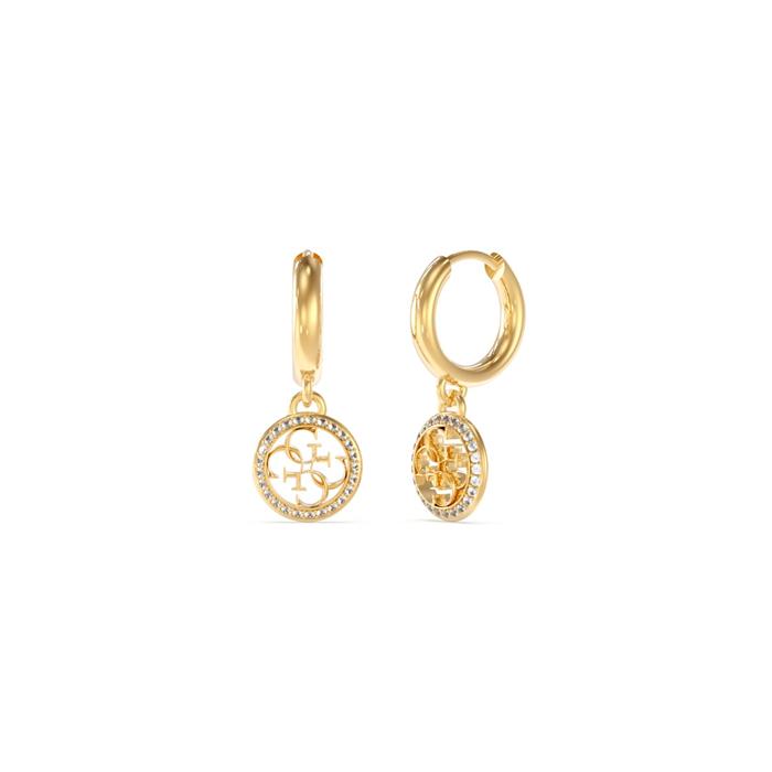 Pendientes Guess Life in 4 G Acero Baño Oro y Cristales brillantes JUBE02135JWYGT-U