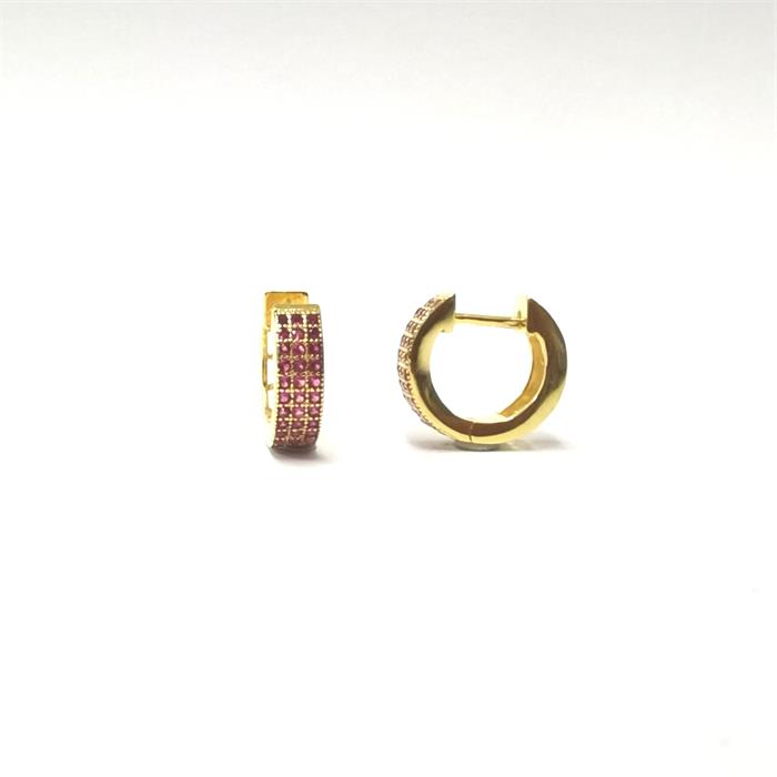 Pendientes Itemporality Serena Mujer Aro Plata Baño Oro y Circonitas Rubí SEA-205-149-UU