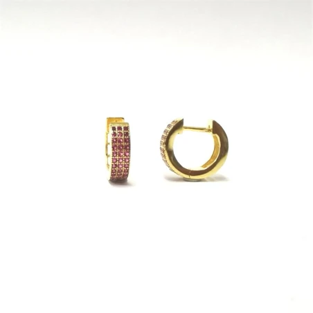Pendientes Itemporality Serena Mujer Aro Plata Baño Oro y Circonitas Rubí SEA-205-149-UU