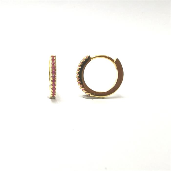 Pendientes Itemporality Serena Mujer Aro Plata Baño Oro y Circonitas Rosa Rubí SEA-205-153-UU