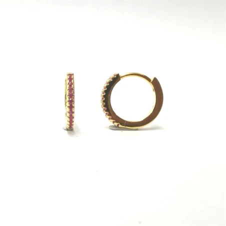 Pendientes Itemporality Serena Mujer Aro Plata Baño Oro y Circonitas Rosa Rubí SEA-205-153-UU