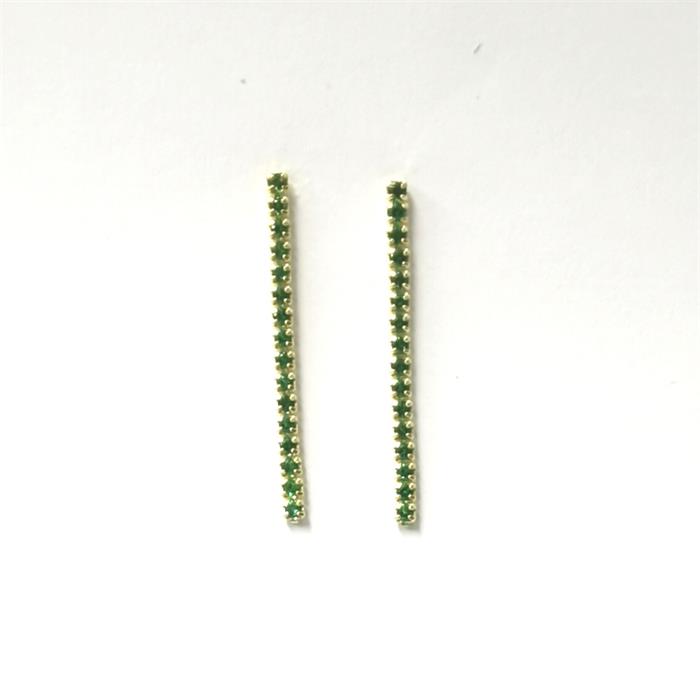 Pendientes Itemporality Esperanza Mujer  Plata Baño Oro y Circonitas verde esmeralda SEA-206-152-UU