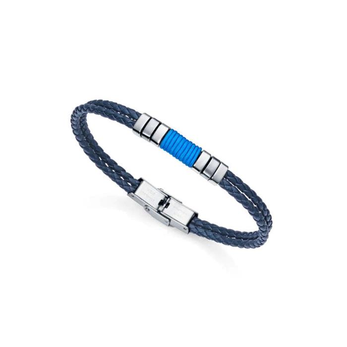 Pulsera Viceroy Fashion Air Piel trenzada Azul y Acero Inoxidable 6456P01019