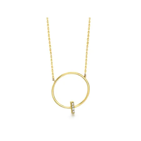 Gargantilla Le Carré Círculo y Barrita Oro 18Kt y Diamantes GD112OA.00