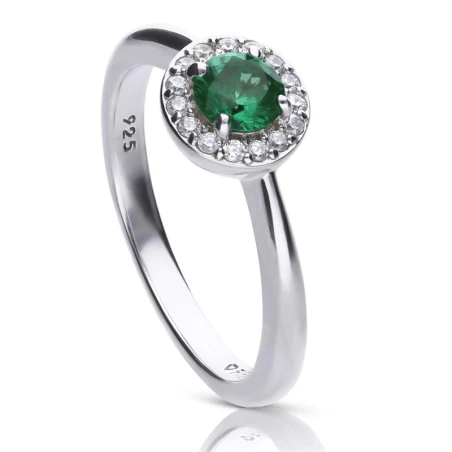 Anillo Diamonfire Plata y Circonitas blancas y Verde 6116801084