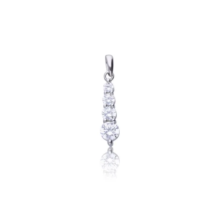 Colgante Diamonfire Plata Triple Baño y Circonitas 6515981082
