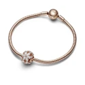 Charm Pandora Herbario Redondo Brillante Baño Rose 782383C01