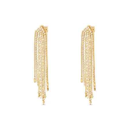 Pendientes Largos Agatha Paris Isis Baño Oro y circonitas transparentes 02380429-137-TU