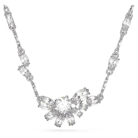 Gargantilla Swarovski Gema Baño Rodio y Flor Cristales Blancos 5644683