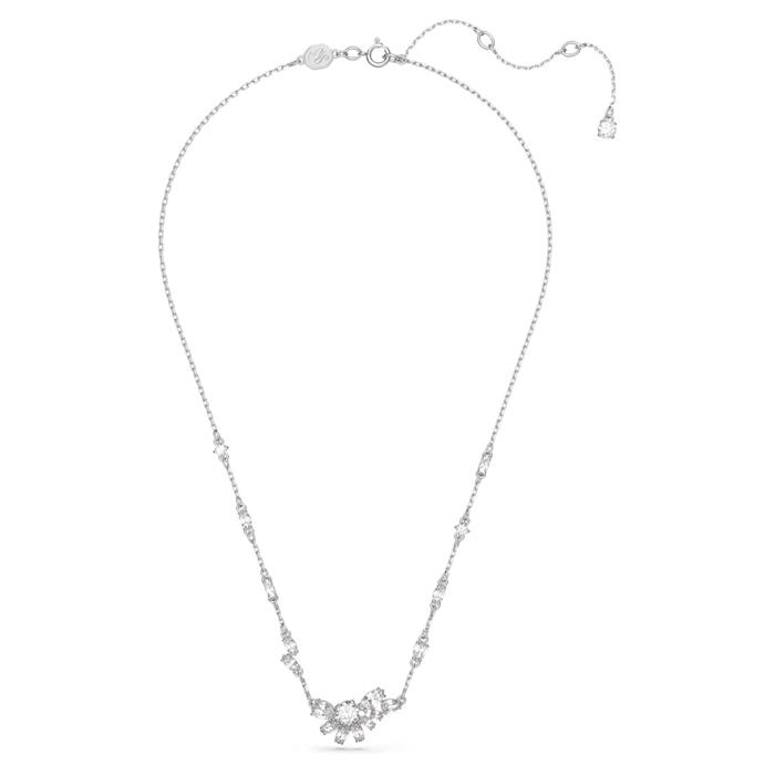 Gargantilla Swarovski Gema Baño Rodio y Flor Cristales Blancos 5644683