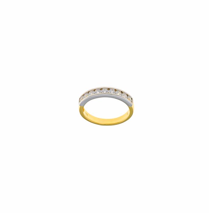 Anillo Salvatore Mujer Plata Baño Oro y Rodio, Circonitas blancas 136S0329