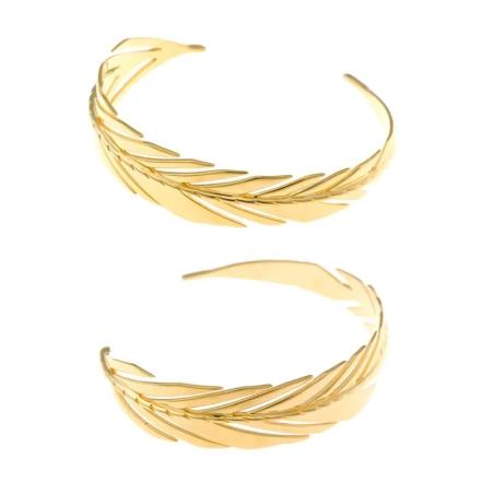 Pendientes Salvatore Mujer Aro Pluma Plata Baño Oro 256P0016