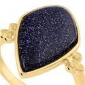 Anillo Agatha Paris Eclipse Baño Oro y Ojo de Gato Azul 02280241-109