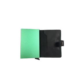 Tarjetero Piel Negra y Verde Hombre 222-105N-V 2