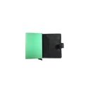 Tarjetero Piel Negra y Verde Hombre 222-105N-V
