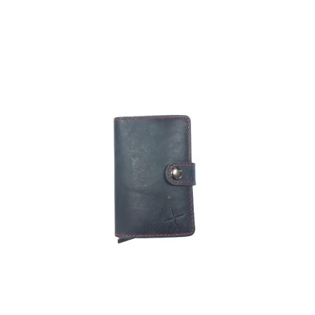 Tarjetero Piel Gris Marengo y Rojo Hombre 222-105MA-RO