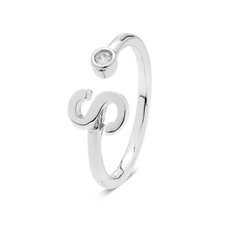 Anillo Luxenter Letra S Plata y Circonita H2046S0000