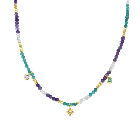Collar Luxenter Shadeb Plata Baño Oro y Piedras Multicolor NXA283Y2000