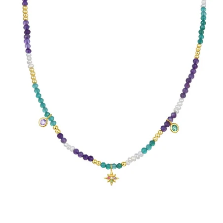 Collar Luxenter Shadeb Plata Baño Oro y Piedras Multicolor NXA283Y2000