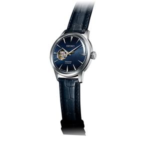 Reloj Seiko Presage Cocktail Hombre Plateado y Azul Automático SSA405J1 2