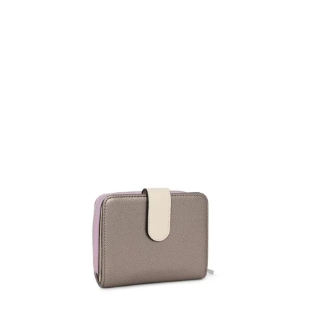 Billetera TOUS New Dubai Saffiano Plateada Pequeña 295901126
