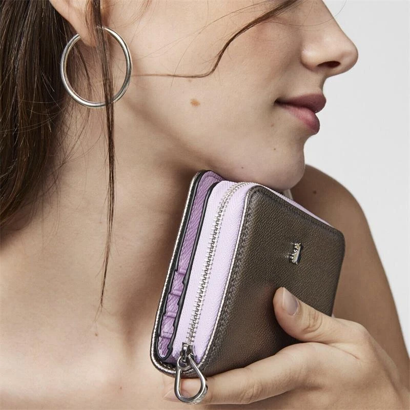 Billetera TOUS New Dubai Saffiano Plateada Pequeña 295901126