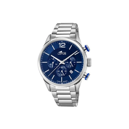 Reloj Lotus Chrono Plateado y Azul Cronógrafo 18688/1